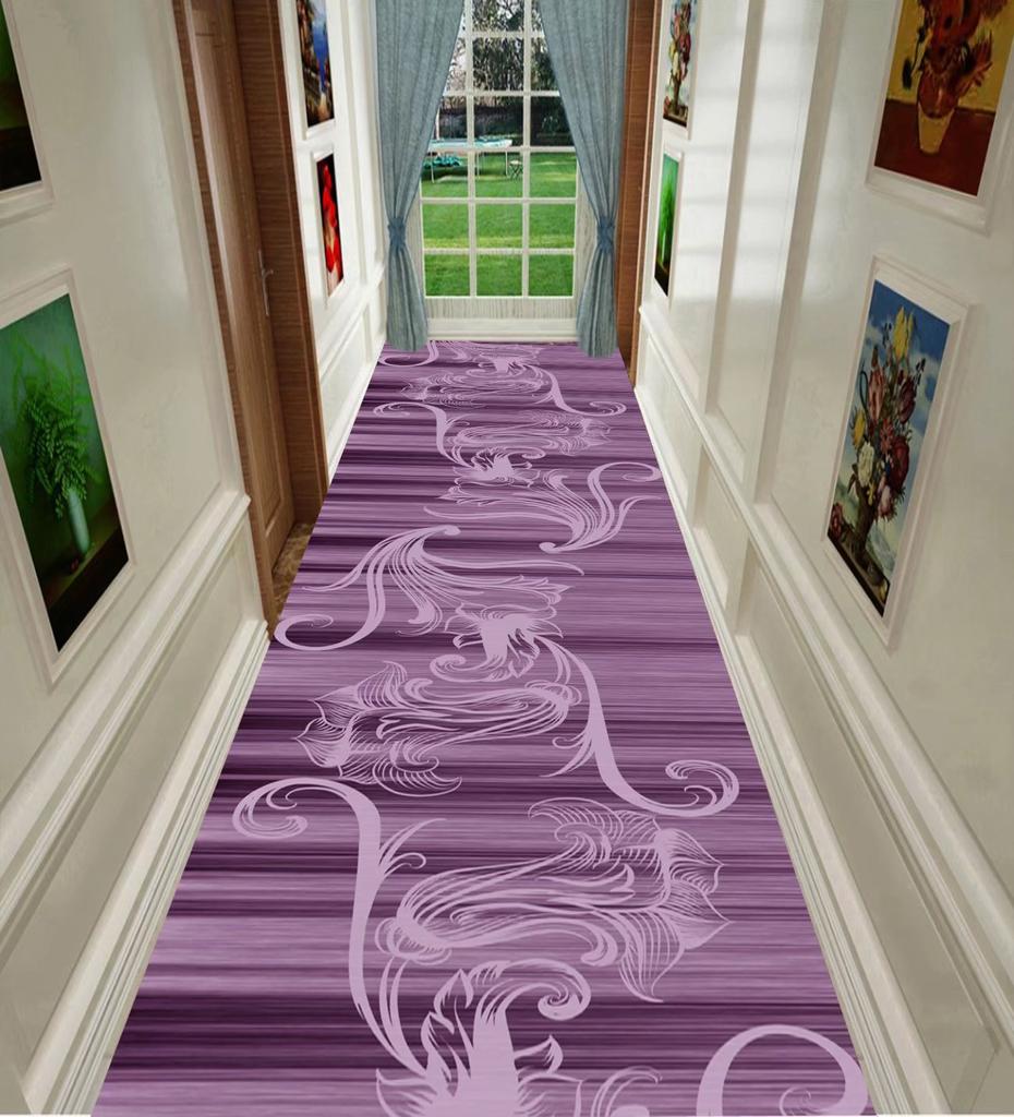 Nordischer geometrischer langer Flurteppich, leichter Luxus, Läuferteppich für Zuhause und Hotel, kann individuell angepasst werden, Treppenmatte für die Villa, rutschfester Flurteppich