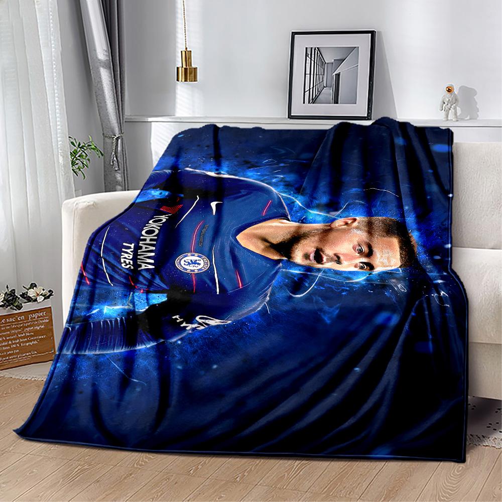Chelsea Fc Player Portrait Blanket Comfortable Great for Bed Livingroom Seaside All-Season Use Modern Style