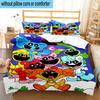 3PCS Happy smiling Cartoon Characters 3pcs Bedding,Including 3PCS Duvet Cover And 2pcs Pillowcases Perfect for Christmas,Ideal for Bedroom, Dormitory