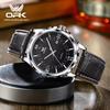 OPK 6003 Men's Brown Quartz Watch New Fashion Waterproof Luminous Calendar Luxury Simple Oval Sport Leather Band Dial 40mm 18mm