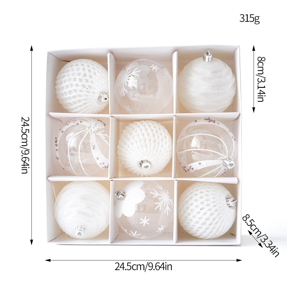 Christmas Tree Ornament Set: Nine Painted Macaron Candy Color Irregular Balls