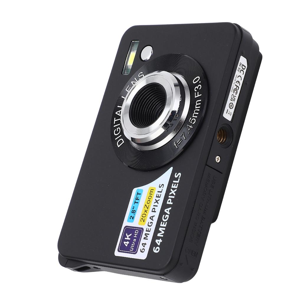2.8in 4K 64MP HD Digital Camera 20X Zoom Auto  Portable   Camera for Girls Boys Teenagers