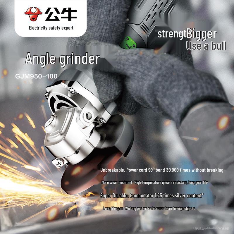 BULL GJM950-100 Angle Grinder & Polisher CN Plug (adapter Included)