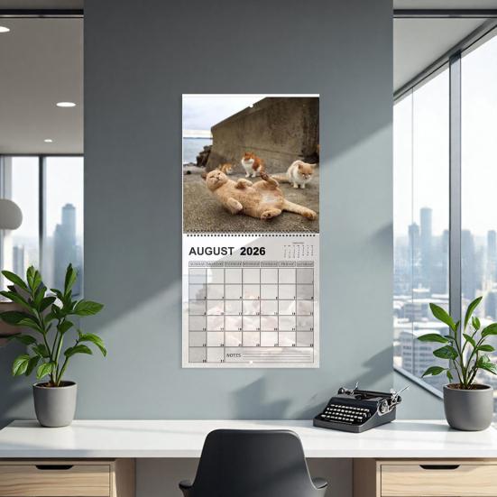 2026 Cat Ball Calendar Jan.2026 - Dec.2026 12 Monthly Wall Calendar with Hilarious Feline Moments Gag Gift for Cat Lovers