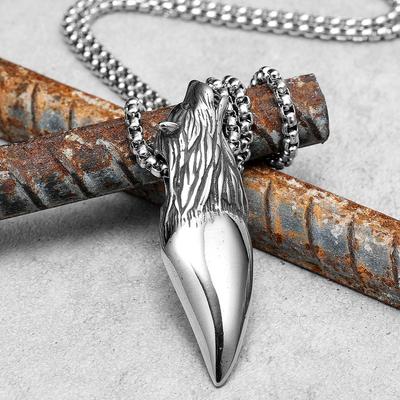 Einfache Wolfszahn Herren Halsketten Mit Anhänger Edelstahl Schmuck Für Männer Frauen Punk Hip Hop Accessoires Geschenke