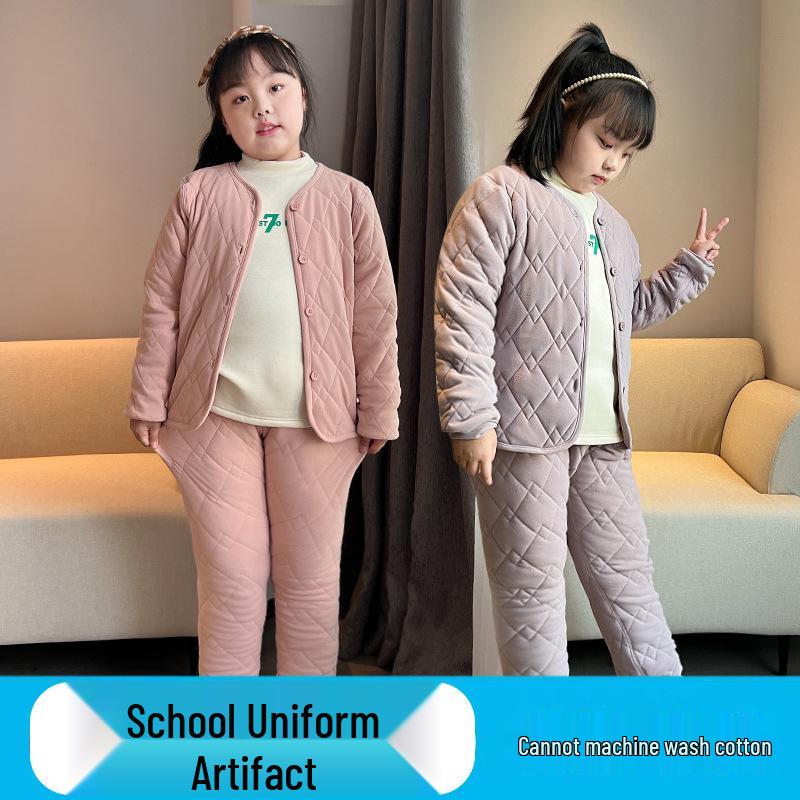 Silk Cotton Homewear for Kids: Warm Pants & Clothes for Boys and Girls - Perfect for Autumn/Winter.