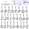 Originale DIY A-Z Alphabet Anhänger Perle Kupfer Eingelegter Zirkon Liebesbriefe Dangle Schmuck Geschenk Passend für Armreif