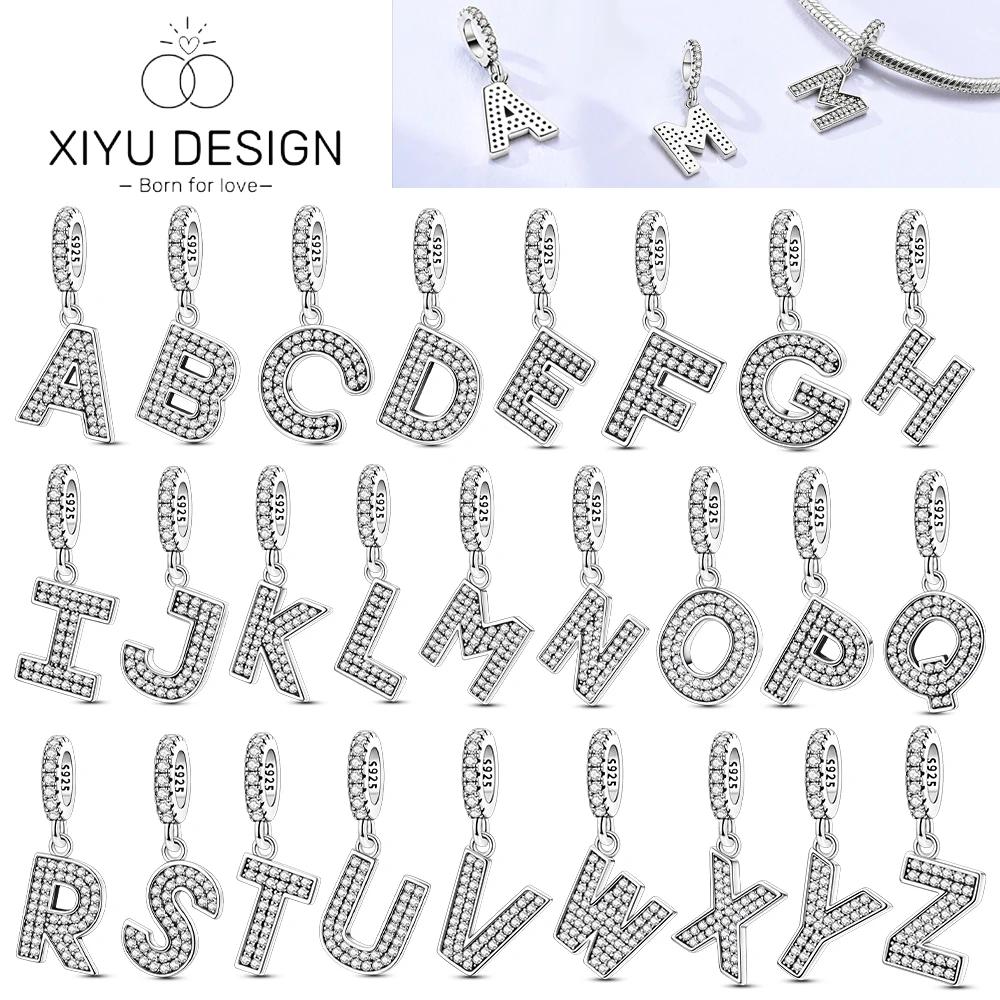 Originale DIY A-Z Alphabet Anhänger Perle Kupfer Eingelegter Zirkon Liebesbriefe Dangle Schmuck Geschenk Passend für Armreif
