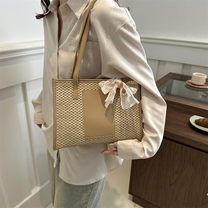 Fashionable Spring Large Tote Bag For Women With Unique Scarf And Soft Texture