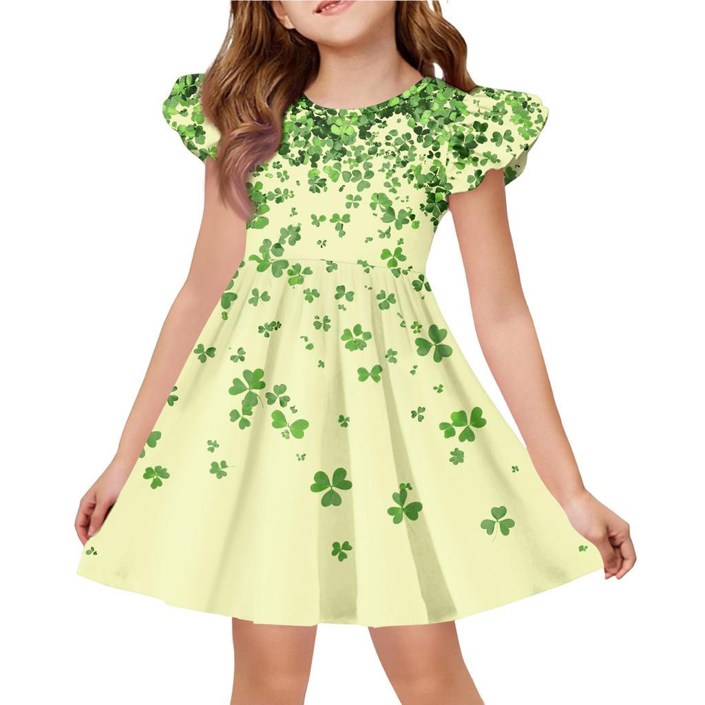 Letnia Sukienka Księżniczki dla Dziewczynek - Sukienka T-shirtowa o Kroju A. dzień Patryka