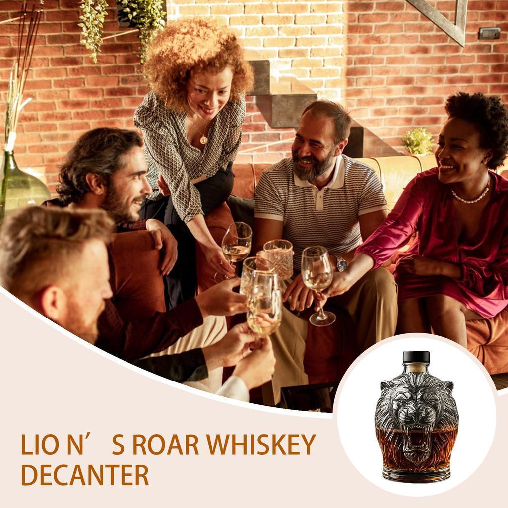 Löwe Weinglas Karaffe Alkoholspender Karaffe Flasche Whiskey Tierprofil Weinbehälter Whiskey Karaffe