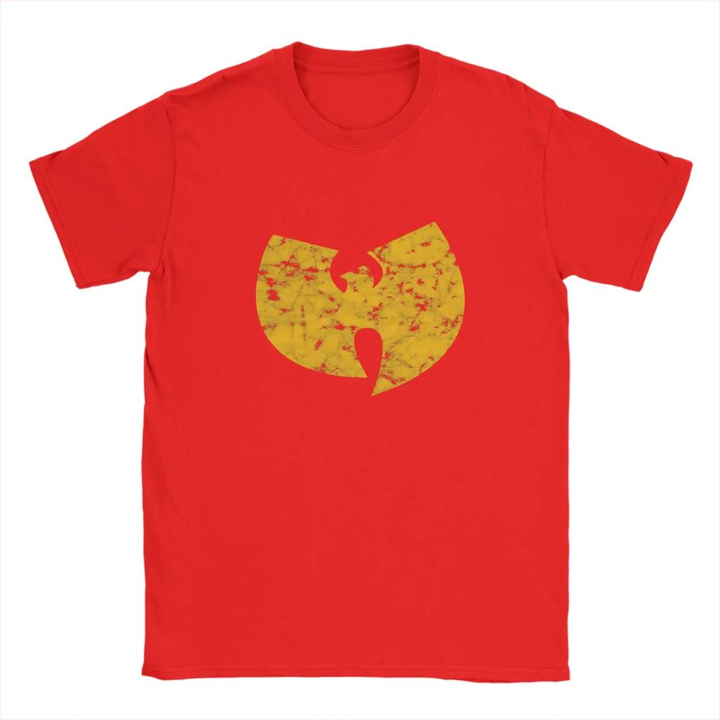 Wu Tang Clan Retro Yellow Washed Symbol Graphic T-Shirt Old School Streetwear Casual Top T-shirts