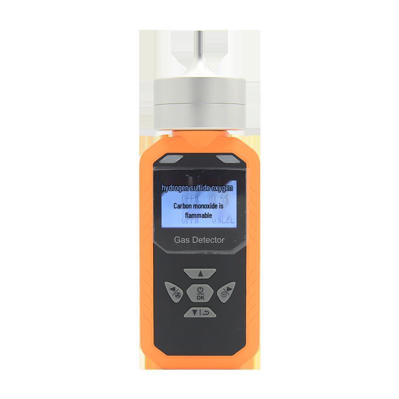 Portable 4-in-1 Gas Detector: Combustible, Oxygen, Hydrogen Sulfide & Carbon Monoxide.