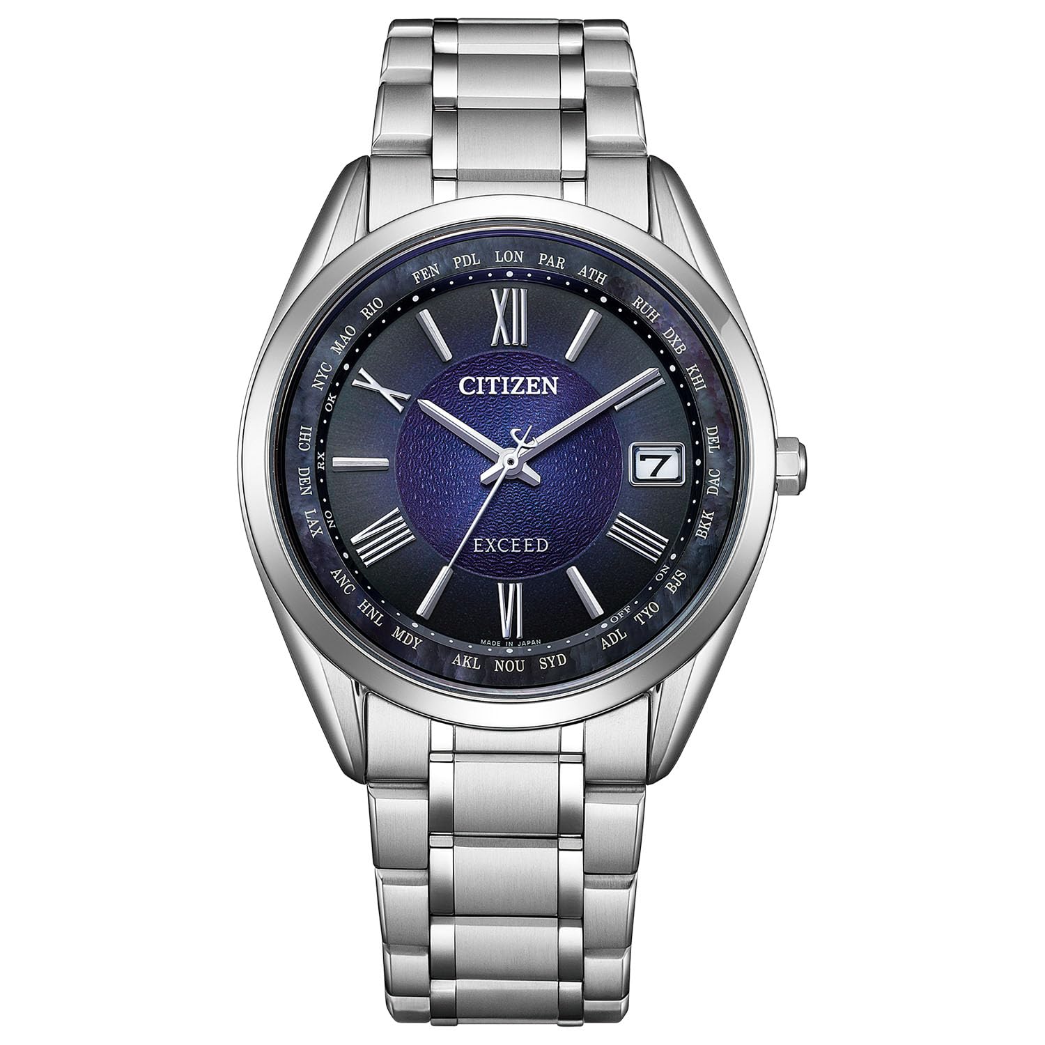 

Водонепроникний тонкий радіогодинник Exceed Light Powered Eco Drive Limited Model Blue Silver [Citizen] CB1150-67L для чоловіків