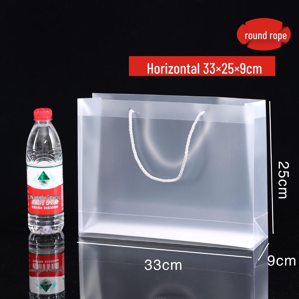 In Stock PVC Transparent Tote Bag, Frosted PP Plastic Gift/Souvenir Packaging, Wedding Candy Bag