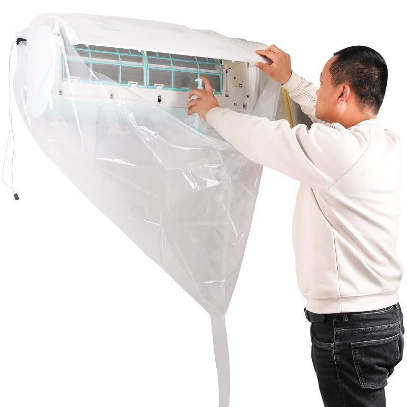 Yixintech Air Conditioner Cleaning Cover for Wall-Mounted Air Conditioners - Easy To Use, Simply Place Over the Air Conditioner, Adjustable Size,