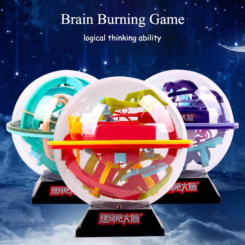 Magic Intellect Ball 3D Maze Toys Montessori Brain Burning Ball Rolling Puzzle Games Logic Thinking Balan Educational Toy Gift
