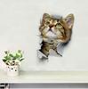 5PCS Cute Cats and Dogs Pet Animals Wall Art Stickers Vivid 3D Holes Interesting Cat and Dog Toilet Stickers DIY Home Decoration