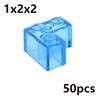 MOC Transparent Thick Building Blocks Figures 1x1 1x2 2x2 2x4 Dots Clear Brick Compatible Brand Educational Creative Toy for Kid