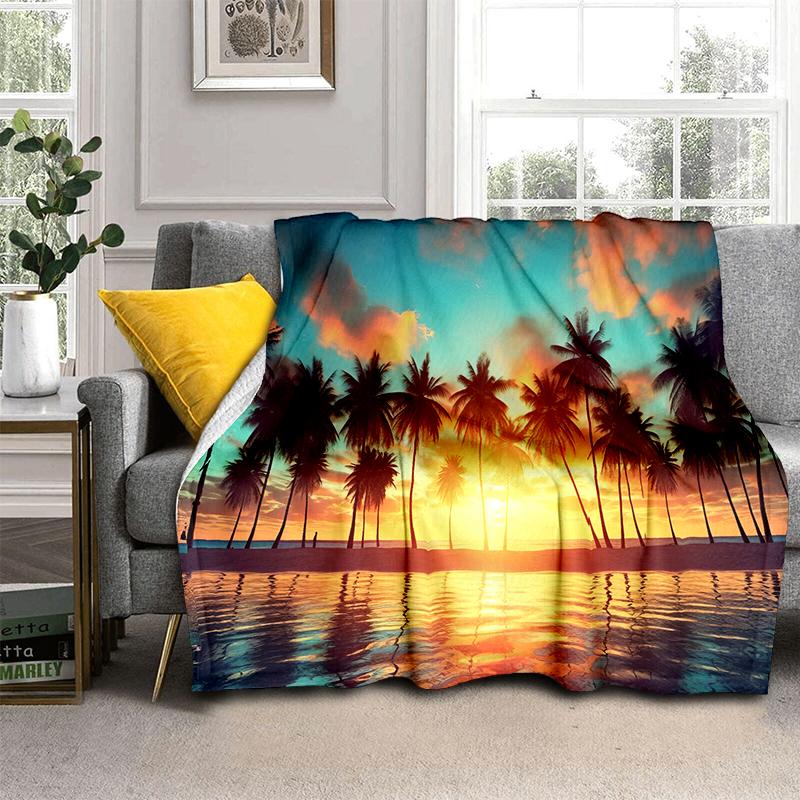 2025 New Style Sea Water Beach Reef 3D Nature Scenery Blanket,Soft Throw Blanket for Home Bedroom Bed Sofa Travel Picnic Cover