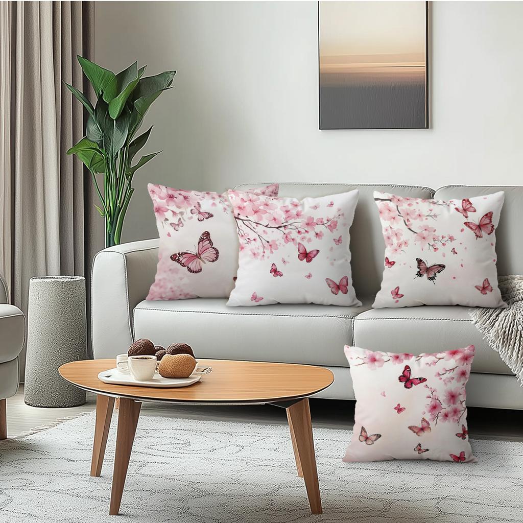 Cherry Blossom Butterfly Pillowcase Printed Polyester 40/45/50cm Throw Pillowcover Decorative Sofa Cushion Pillowslip Home Decor