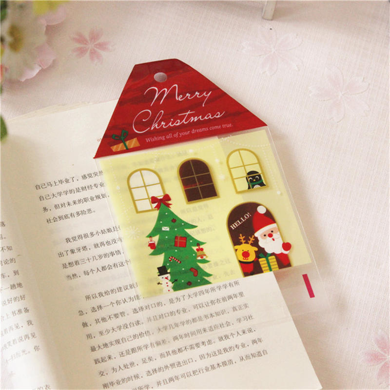 50Pcs Cute Christmas Cellophane Treat Bags Small Clear Gift Candy Cookie Goodies Bag for Holiday Party Favors