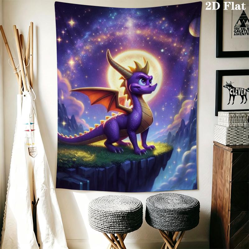 Spyro the Dragon Wall Tapestry Aesthetic Wall Hanging Printed Fabric Blanket Decorative Tapestries for Bedroom Living Room Home Decor