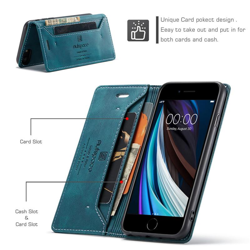 For iPhone 8 Case Wallet Magnetic Card Flip Cover For iPhone 7 Plus SE 2020 Case Luxury Leather Phone Cover Stand