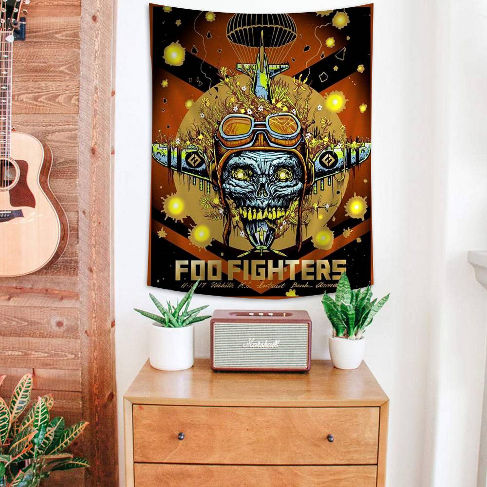 Foo Fighters Band Anime Tapestry For Living Room Home Dorm Decor Home Decor