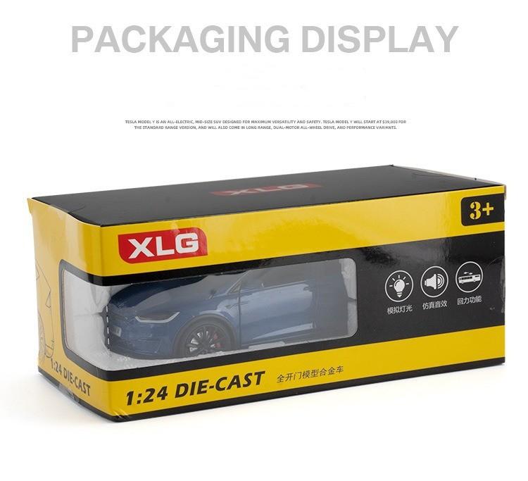 CJEY4 1:24 Tesla Model X Tesla Model 3 Alloy Die Cast Toy Car Model Sound and Light Children's Toy Collectibles Birthday gift