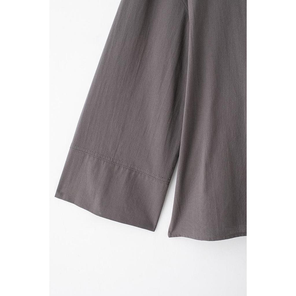 2024 Autumn Women's European & American Style Fashion Tie-Detail Shirt & Straight-Leg Pants Set