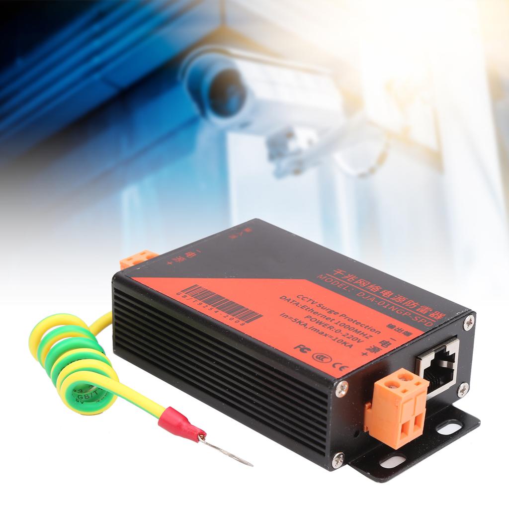 CCTV System Surge Suppressor POE Arrester Protector Gigabit Network Power Protection