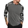 Camouflage Style Printed Raglan Sleeves Men's Short Sleeved Top