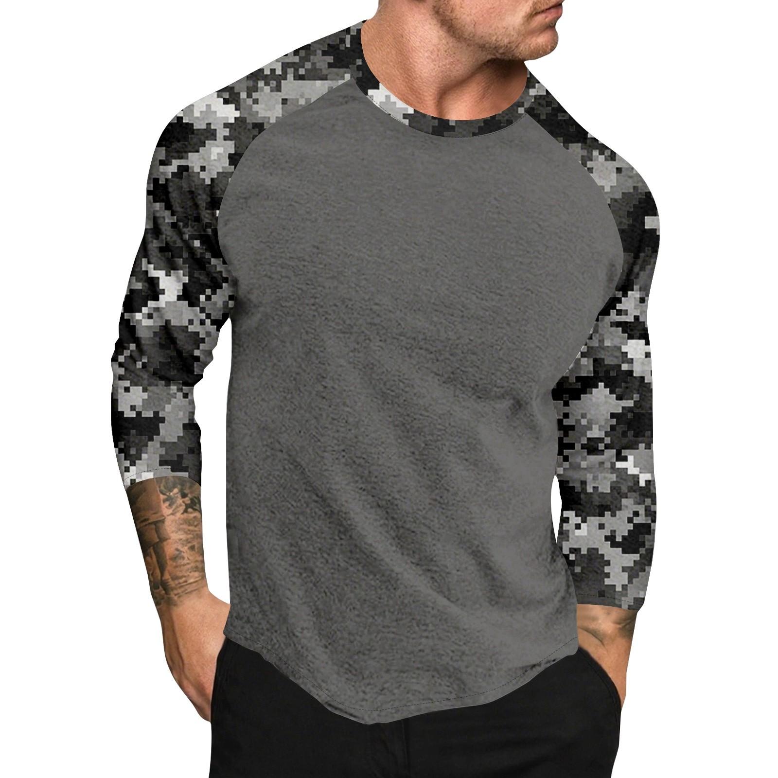 

Camouflage Style Printed Raglan Sleeves Men s Short Sleeved Top S білий