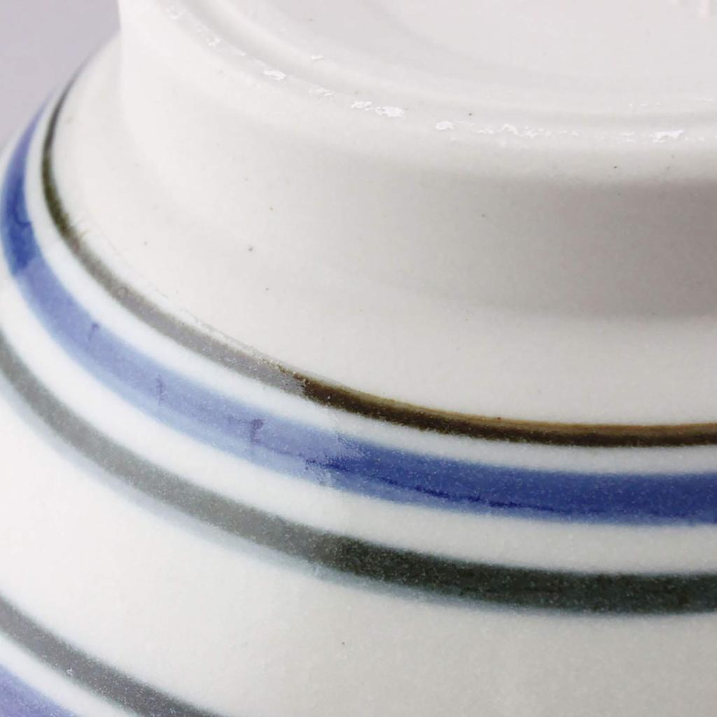 Aito Seisakusho Mortar and Porcelain 7 Sun Mino Dishwasher and Microwave Made in Product Number 288003 "Mizutama" Bowl, (approx. 22cm), Ware, Striped,