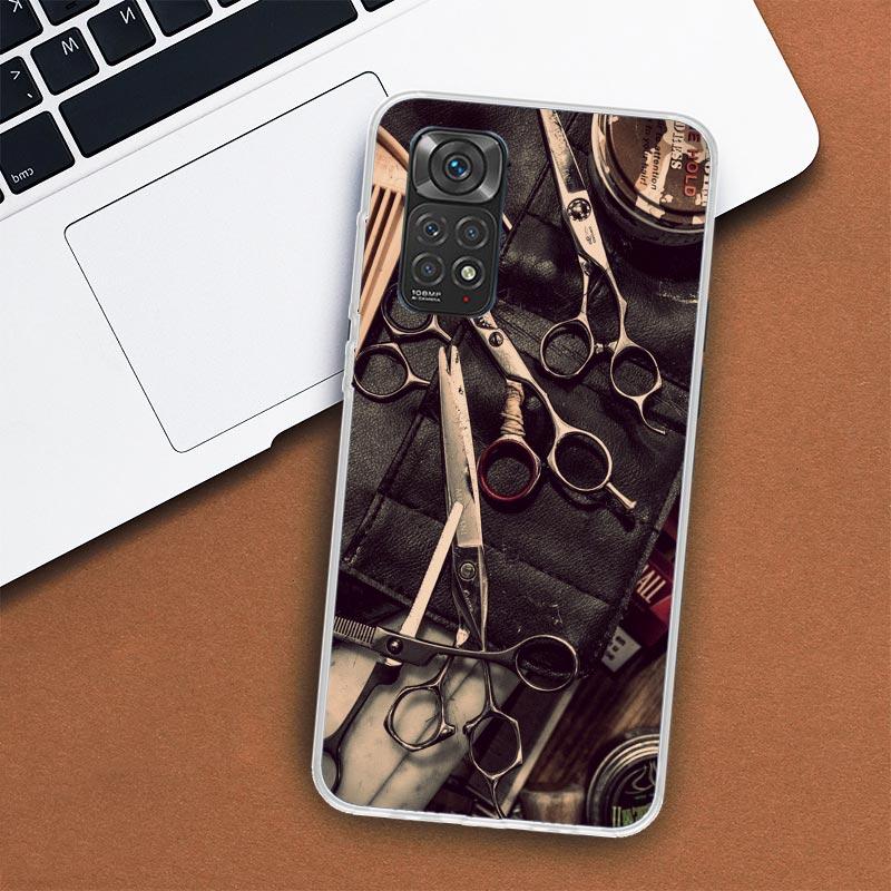 Hair Stylist Scissors Brush Phone Case For Xiaomi Redmi Note 13 12 12S 11 11S 10 10S 9 9S 11T 11E Pro Plus 8 8T 7 + Coque Cover
