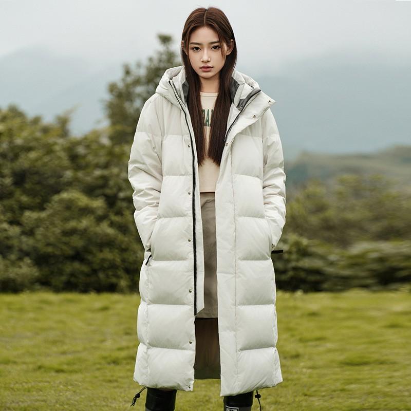 Mens Long Hooded Down Coat 90% White Duck Winter Warm Parka Oversized Fit Cold Weather