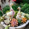 Cute Duck Garden Stake Set Easy Install Lawn Decor for Courtyard Yard Flower Bed - Outdoor Garden Stake Decoration