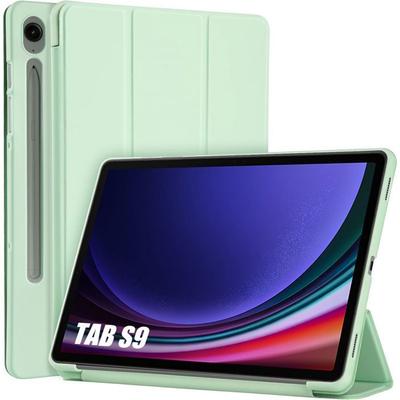 Case for Samsung Galaxy Tab S9 - Shockproof - Green - Foldable Stand - Sleep/Wake - 11 Inches