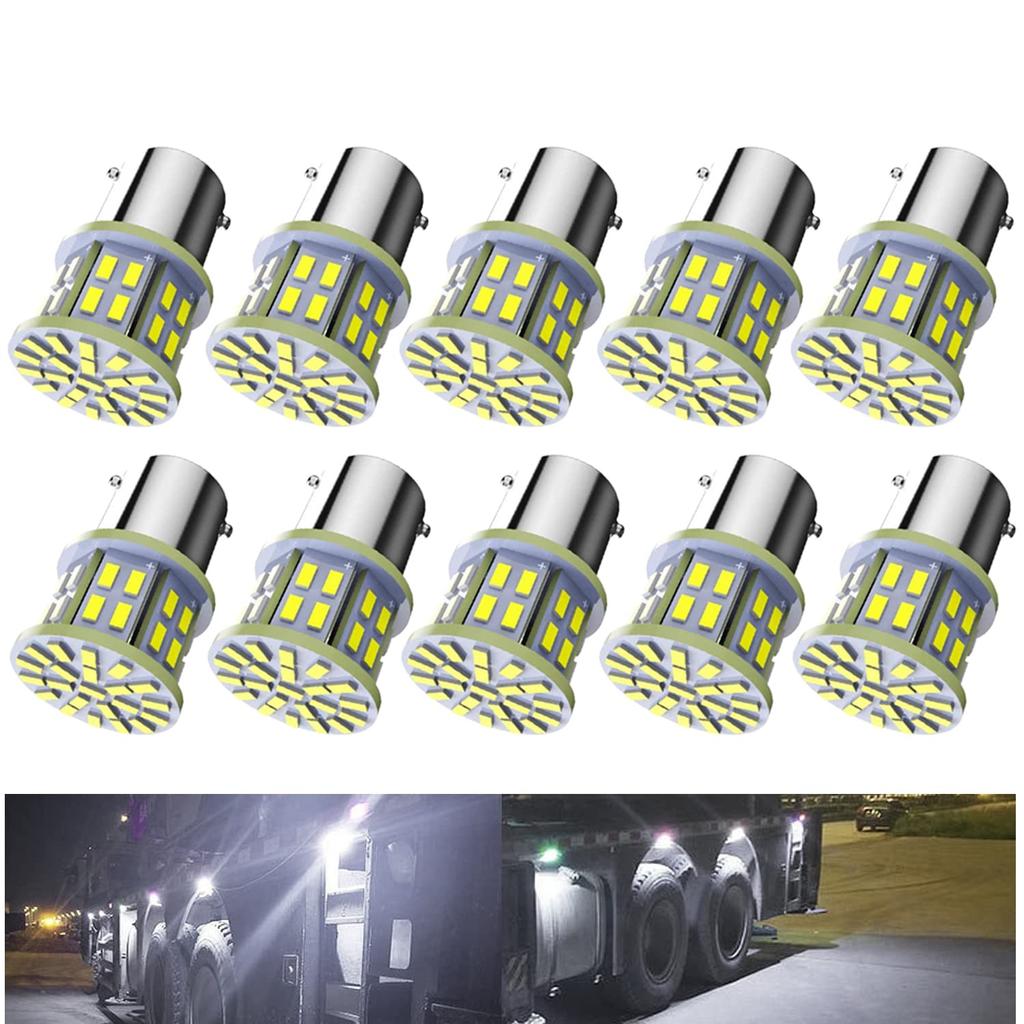 HooMoo S25 LED Single 24V Car White G18 1156 BA15s 50 Rows for Trucks,