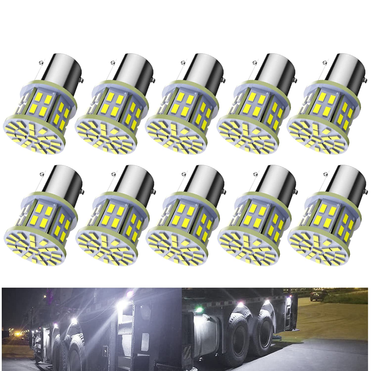 

HooMoo S25 LED Single 24V Car White G18 1156 BA15s 50 Rows for Trucks, 24V car white S25 single белый