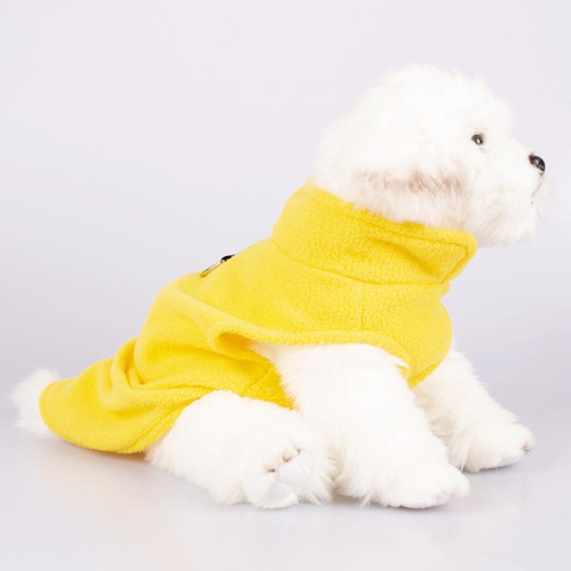 1Pc Fleece Solid Color Dog Warm Coat Warm Pet Clothes Winter Puppy Vest Outfit Sweater Jacket