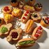 Realistic Artificial Fruit Puff Pastry Keychain With Sturdy Gold Key Ring For Backpack Decoration Cute Gift For Dessert Lovers