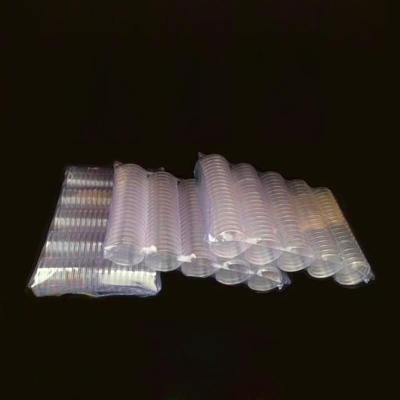 

100pcs Clear Round Plastic Coin Capsules Containers for 27mm Coin Storage Cases Suitable for Collectors Bulk Pack China Mainland
