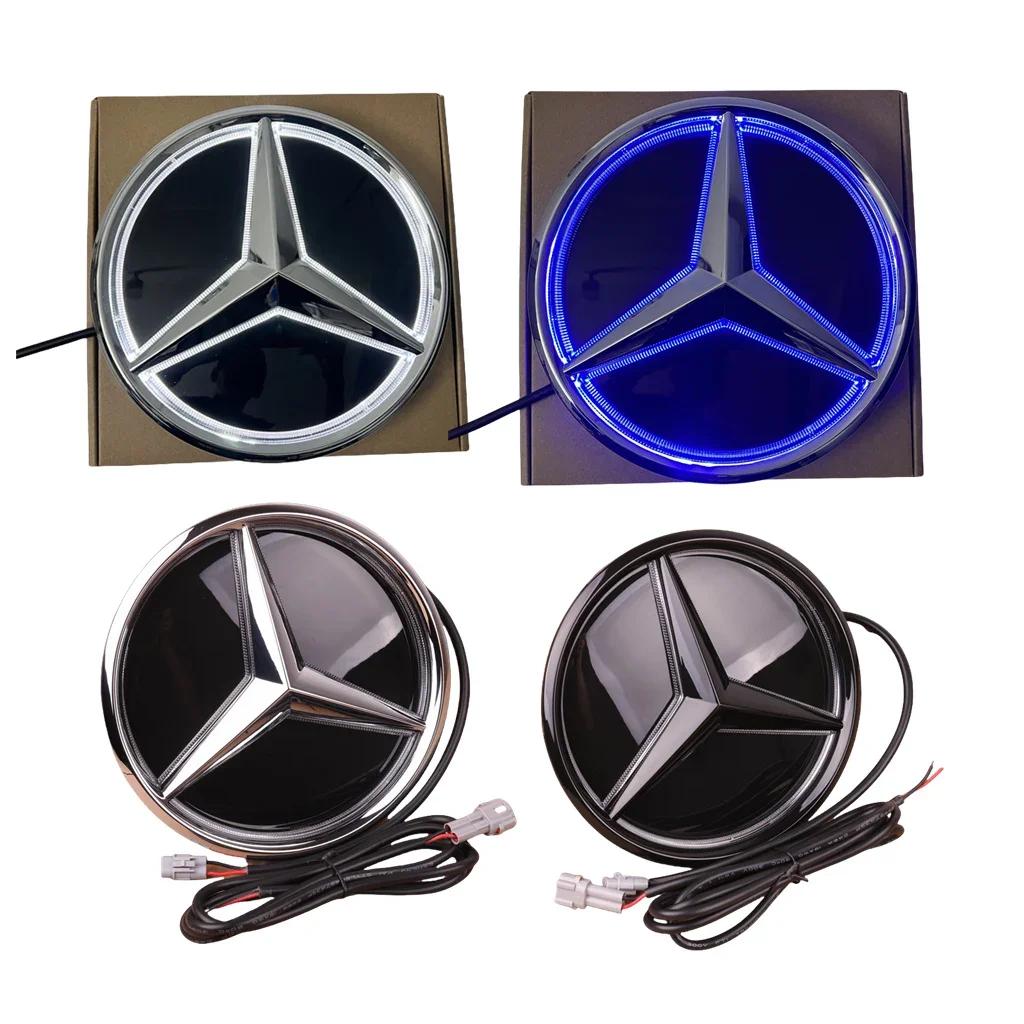 Car Front Grilled Star Emblem LED Illuminated Logo White Blue Red Light Mercedes Benz Amg W205 C200 300 GLK200 GLK260 2013-2015