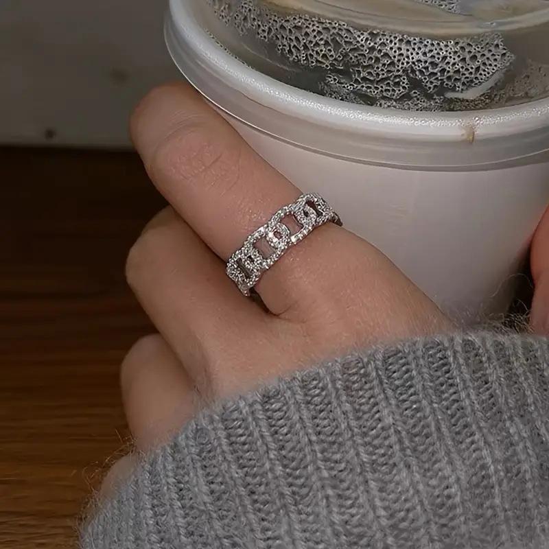 Ring Female Internet Celebrity Han Fan Geometric Buckle Jewelry Light Luxury Ring