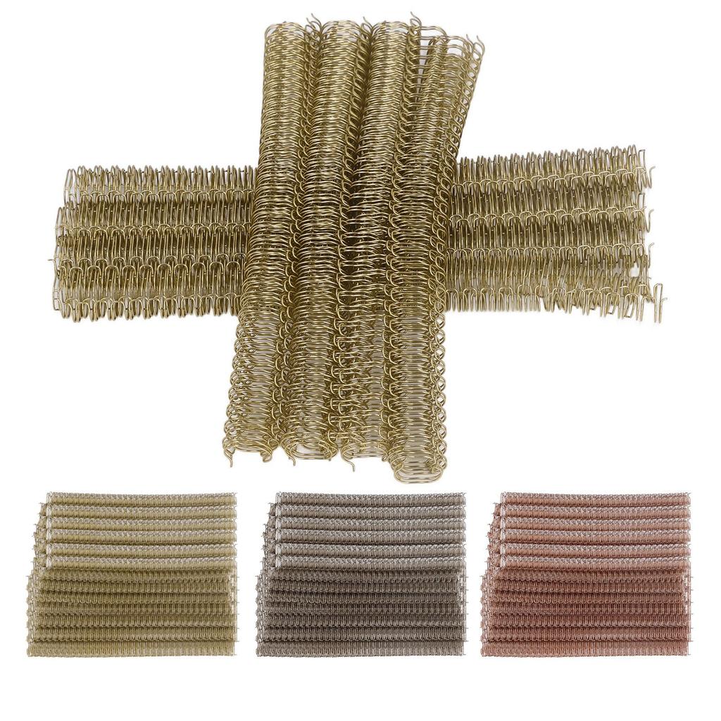 100Pcs Double Loop Wire Binding Spine 100 Sheet Capacity 3:1 Pitch 34 Loop 12.7mm Diameter Set Kit F