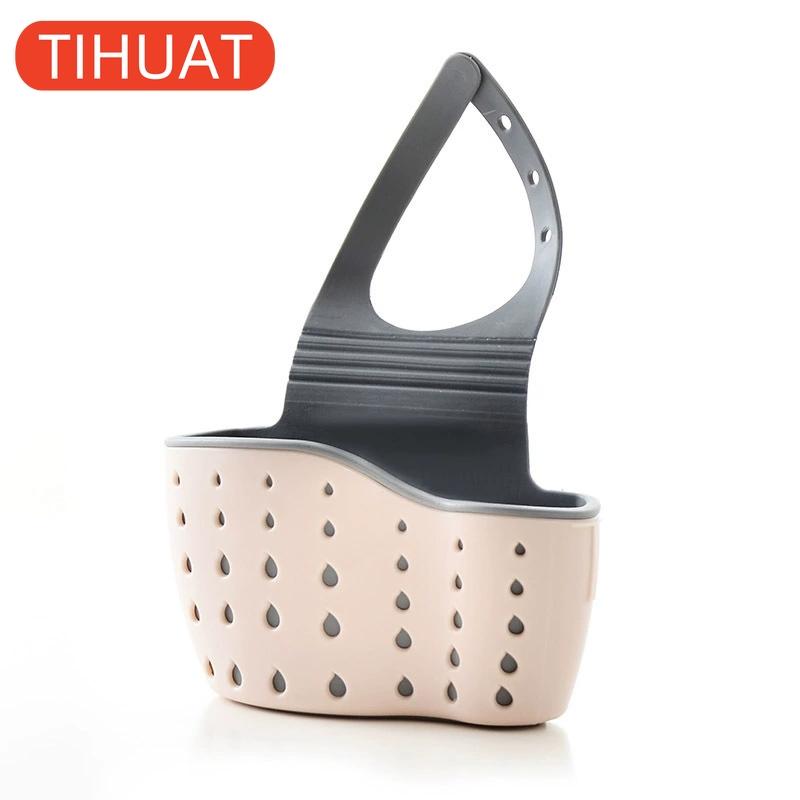 Convenient Suction Cup Sink Shelf Soap Sponge Drain Rack Kitchen Suction Cup Hanging Storage Basket