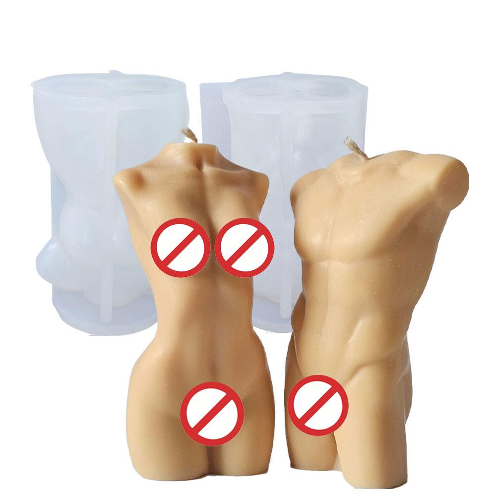 Woman Man Silicone Mold Scented Candle Making Home Decor Supplie Body Pillar Gypsum for Party Favors DIY Human Resin Sculptural Gifts