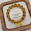 Elegant Yellow Wealth God Bracelet with Tassel - Attracts Wealth & Blessings, Perfect Good Luck Gift for Women